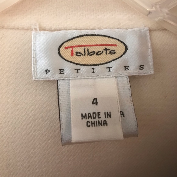 NWOT's Talbots Vanilla Lightweight 100% Wool Blazer - Picture 3 of 6